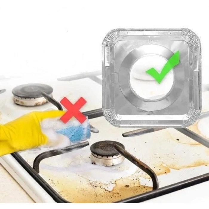 Kare Ocak Üstü Yağ Koruyucu Alüminyum Levha 23*23 cm 10 Adet