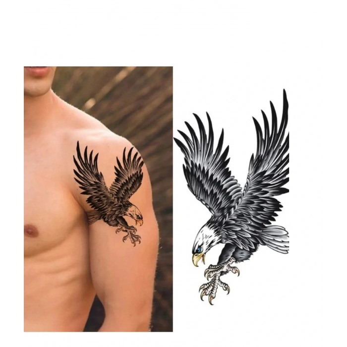 Kartal Geçici Dövme Şablonu - Ff037