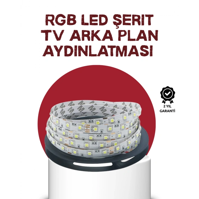 Kendinden Yapışkanlı LED Şerit Televizyon Aydınlatması 2mt