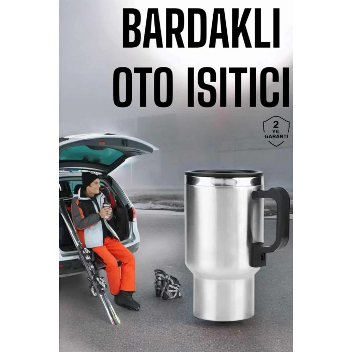 Kettle Kapaklı Araç İçi Termos Tüm Arabalara Uyumlu Çakmaklık Girişli Su Isıtıcı Bardak