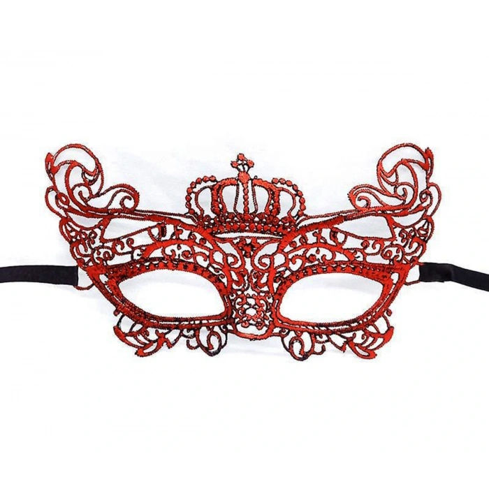 Kırmızı MevcutDantel Örgü İşlemeli Parti Maskesi Model 2