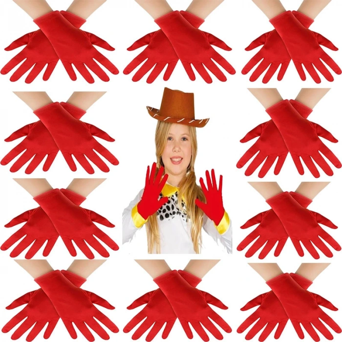 Kırmızı Renk Likralı 23 Nisan 29 Ekim 19 Mayıs Gösteri Bando Eldiveni 10 Çift ( 20 Adet ) (5324)