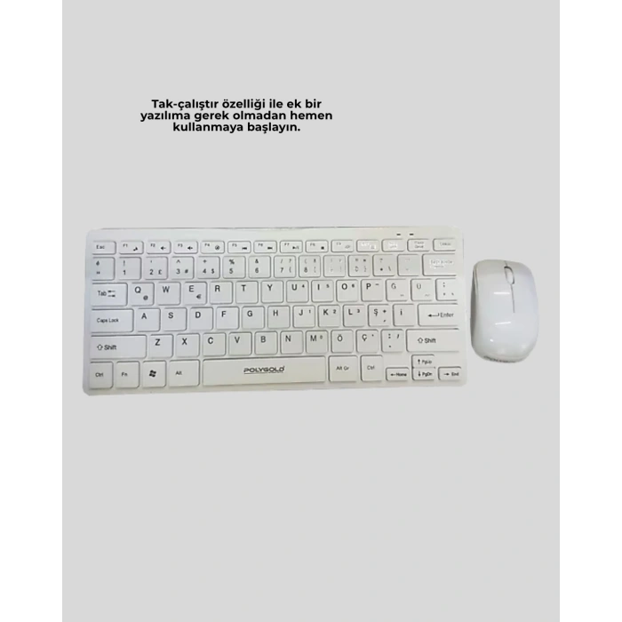 Klavye Mouse Seti Sessiz Kablosuz Türkçe Tv  Pc Uyumlu