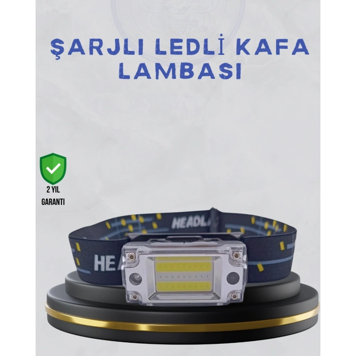 Kompakt LED Kafs Feneri USB Şarjlı Manyetik 2 Işık Modlu 215 Lümen