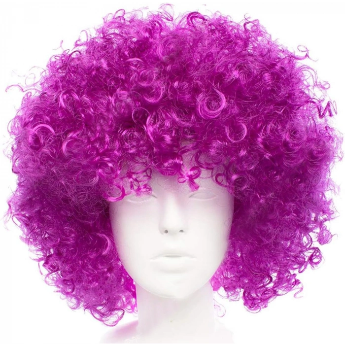 Koyu Mor Renk Violet Afro Bonus Saç Peruk (5324)