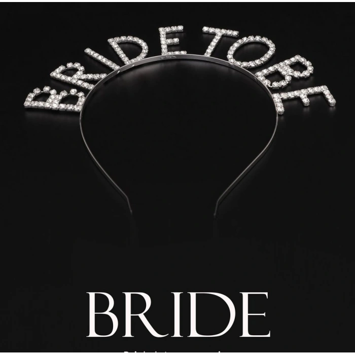 Kristal Taşlı Gümüş Renk Bride To Be Gelin Tacı (5324)