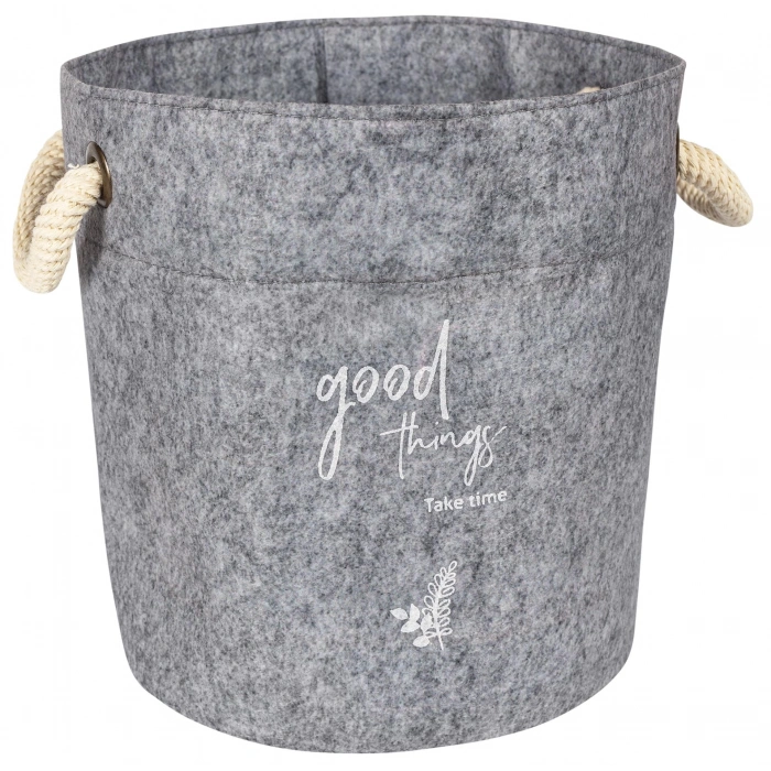 Kulplu Yuvarlak Düzenleyici Çok Amaçlı Kolay Taşınabilen Organizer Keçe Sepet (mini) 03662