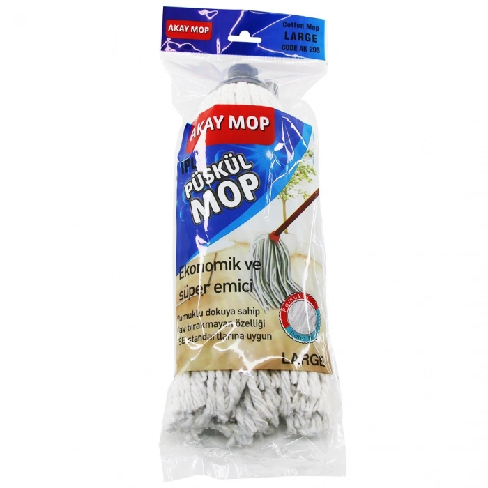 LARGE ÖRGÜLÜ İPLİ  PÜSKÜL PAMUK MOP (5324)