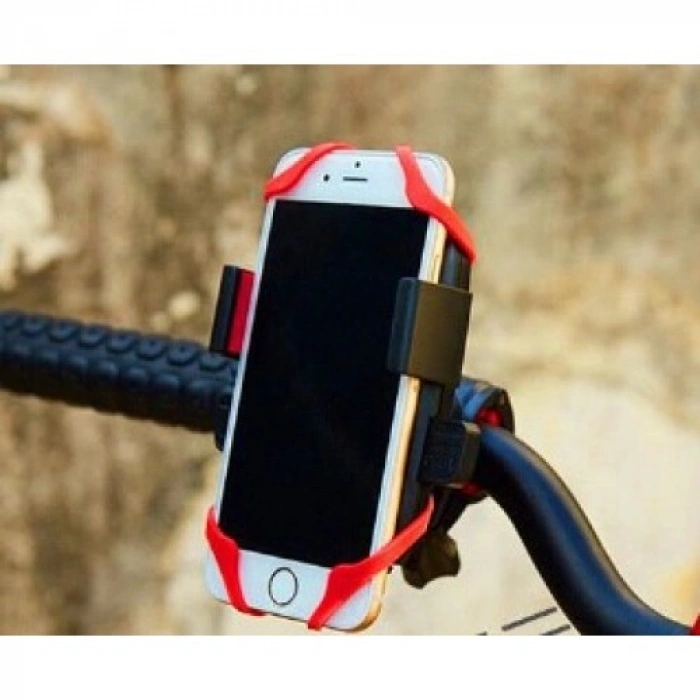 Lastik Destekli Standlı Bisiklet Telefon Tutucu