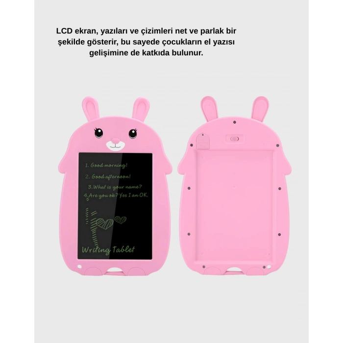 Lcd Yazı Tableti 12 İnç Tek Tuşla Silme Kilitli Çocuk Eğitim Çizim Tableti
