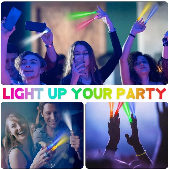 Led Işıklı Renkli Püsküllü Parmak Işığı 4 Renk 4 Adet