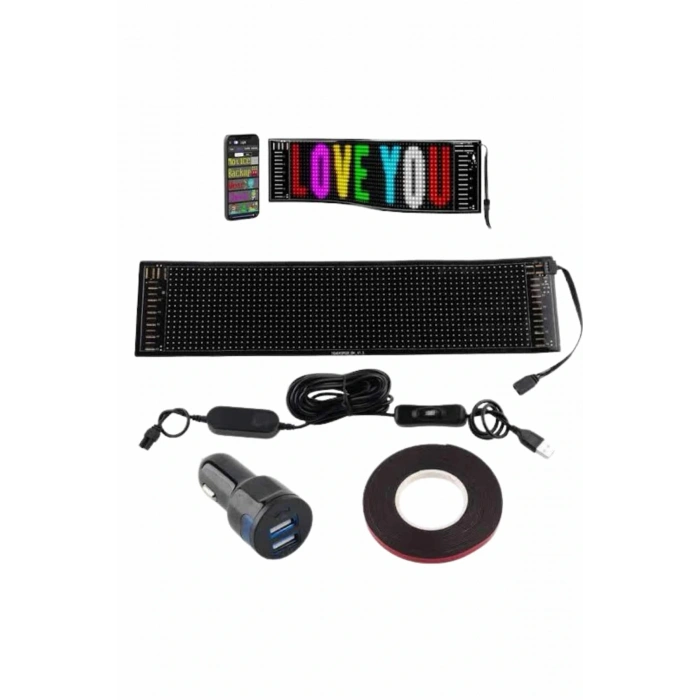 Led Matrix Panel Rgb Ekran Kumandalı Araç Camına Uygun