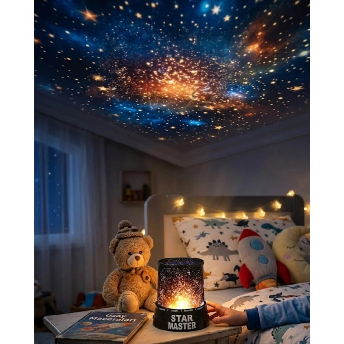 LED Yıldız Projeksiyon Lambası Romantik Oda Atmosfer Işığı