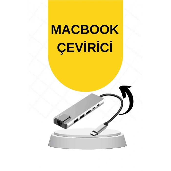 Macbook Pro/air Uyumlu USB Type-C 8 In 1 Hub Dönüştürücü Çevirici Çoklayıcı USB Hdmı Micro Sd 8 Girişli