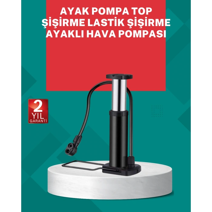 Manuel Ayak Pompası Extra Güçlü Lastik Şişirme Pompası