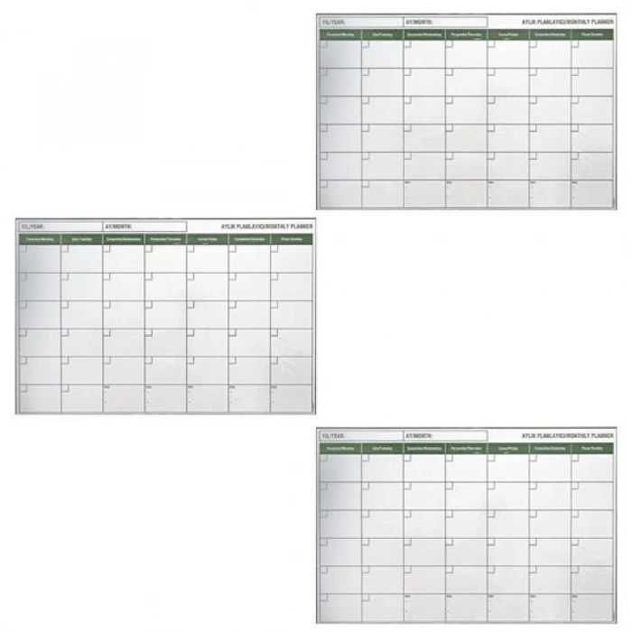 Manyetik Yapışkanlı Bir Aylık Program Planlayıcı Takvim 85x56 cm (5324)