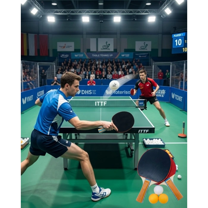 Masa Tenisi Oyun Seti 2 Raket 3 Top Evde Spor ve Eğlence