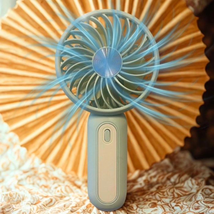 Masa Üstü Standlı USB ile Şarj Olabilen 3 Ayarlı Fan Modlu Çanta Tipi El Fanı (5324)