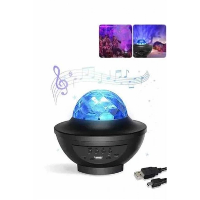 Masa ve Gece Lambası Renkli Projektör Işıklı Disko Topu Bluetooth Hoparlör