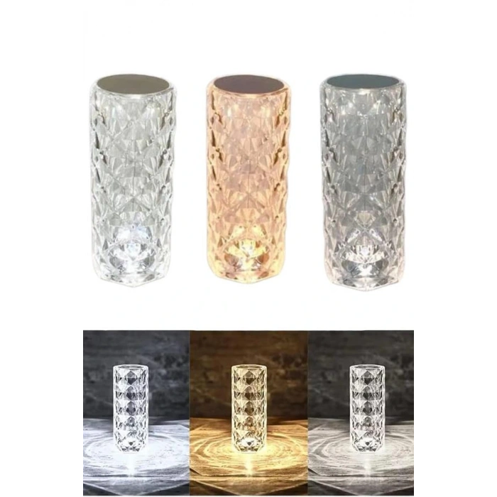 Masa Ve Gece Lambası Şık Ve Dayanıklı Sensörlü Şarjlı Kristal Lamba