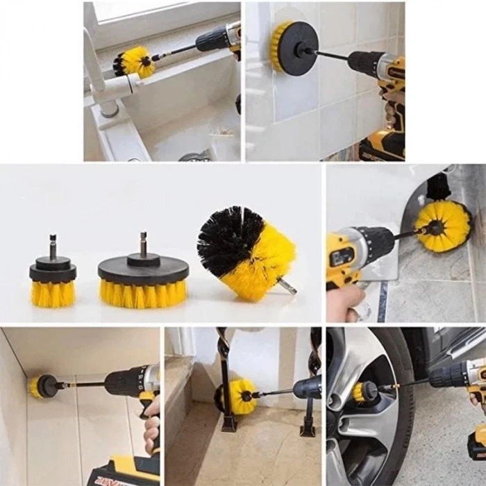 Matkap Ucuna Takılan 3'lü Fırça Temizlik Seti (5324)