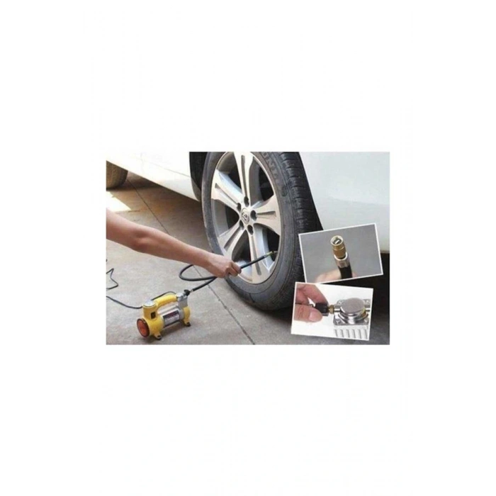 Metal Gövdeli ve Işıklı Mini Araç Hava Kompresörü (5324)