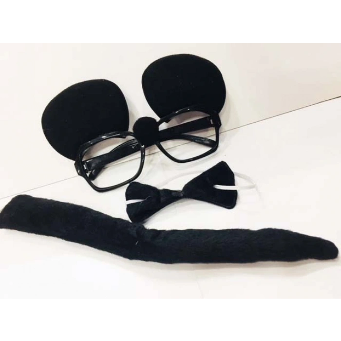 Mickey Mouse Gözlüğü Papyonu Kuyruğu Seti (5324)
