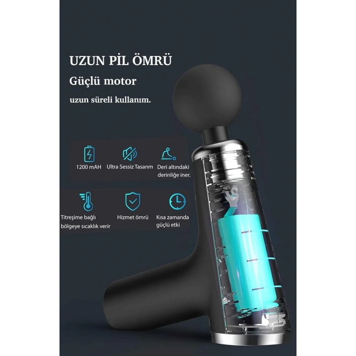 Mini Profesyonel Şarjlı Masaj Aleti 4 Başlıklı KH-800 (5324)