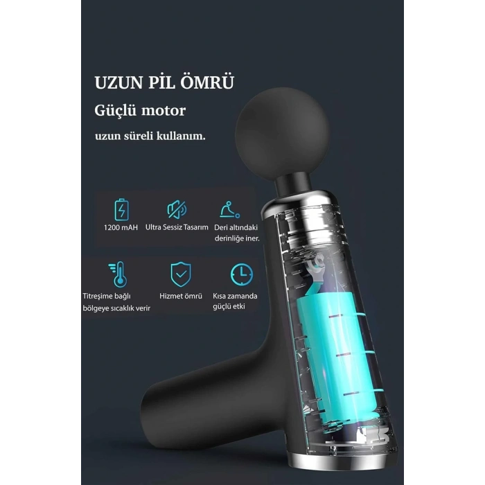 Mini Profesyonel Şarjlı Masaj Aleti 4 Başlıklı KH-800 (5324)