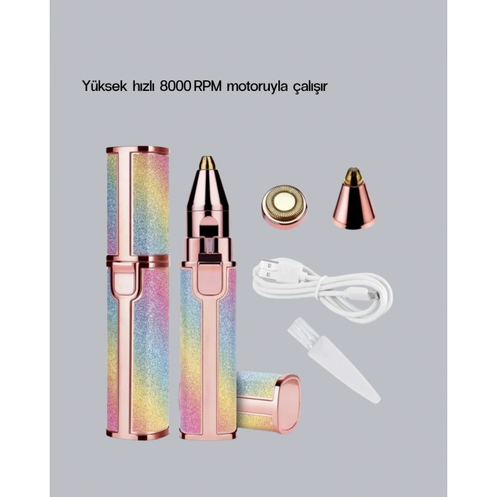 Mini Yüz Ve Kaş Epilatörü – 8000 Rpm Güçlü Motor Ve Paslanmaz Çelik Başlık