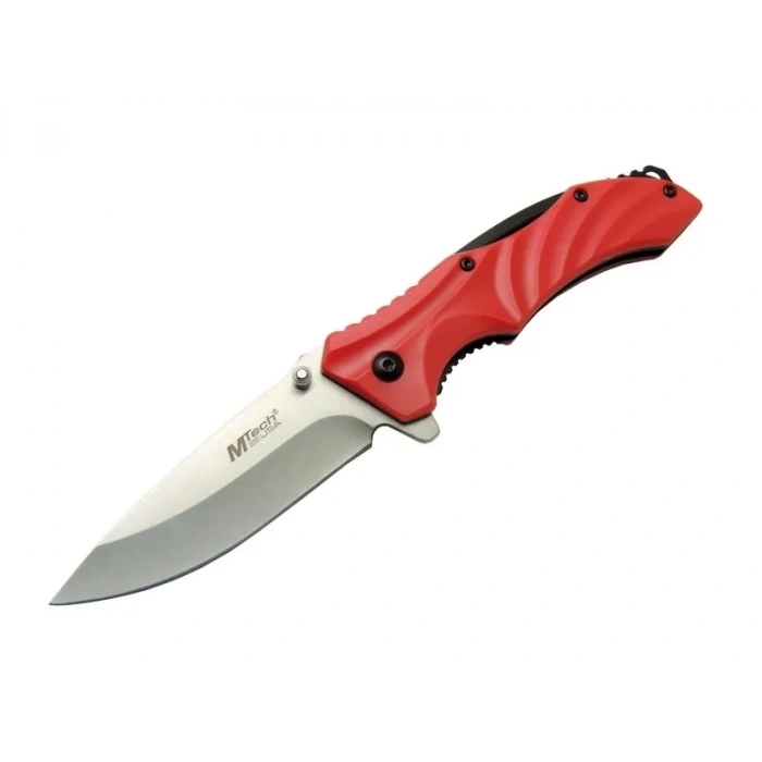 Mtech 4312 Kırmızı Kamp Çakı 20cm - Yarı Otomatik, Kemerlikli
