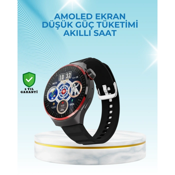 NFC Destekli Akıllı Saat AMOLED Ekranlı Şık Tasarım