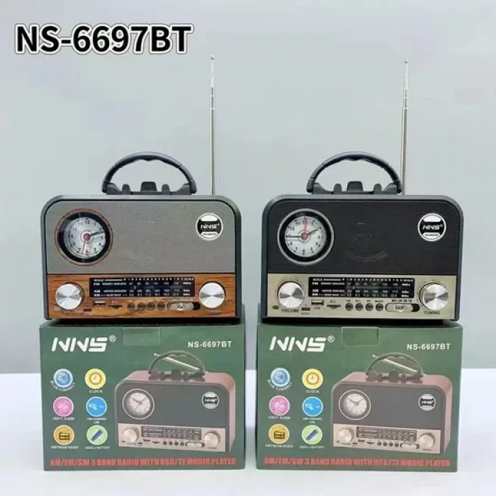 Nns NS-6697BT Taşınabilir Bluetooth Nostaljik Radyo (5324)