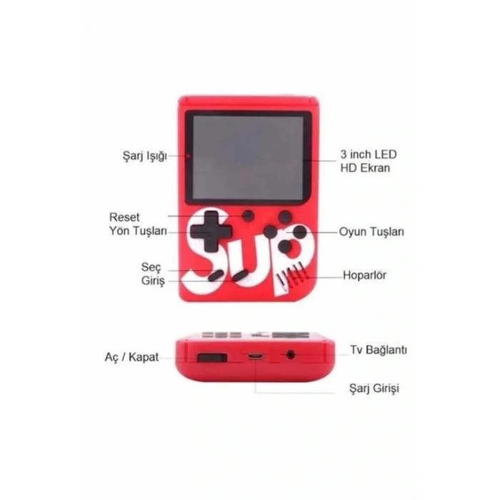 Nostalji Oyunlu Mini Atari Gamebox 400 Oyunlu El Atarisi