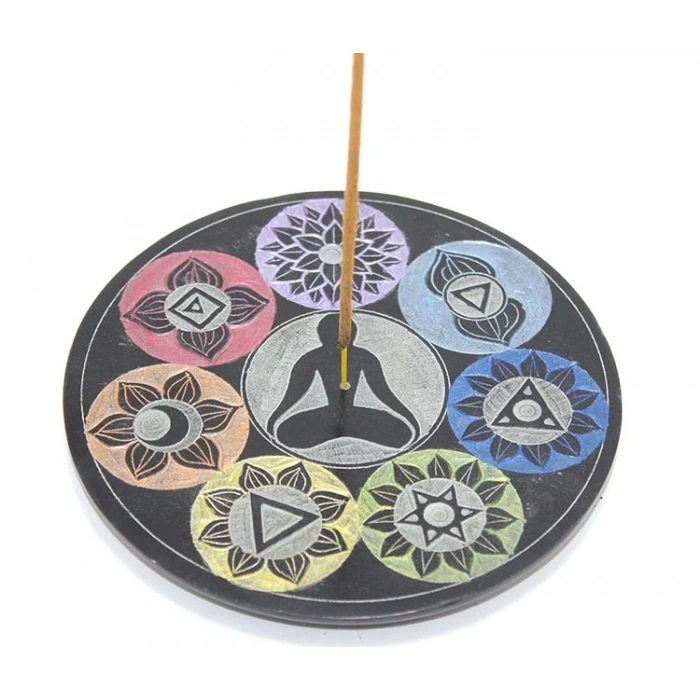 Obsidian Taşı 7 Çakra ( Chakra ) Tasarımı Tütsülük Ksk2214