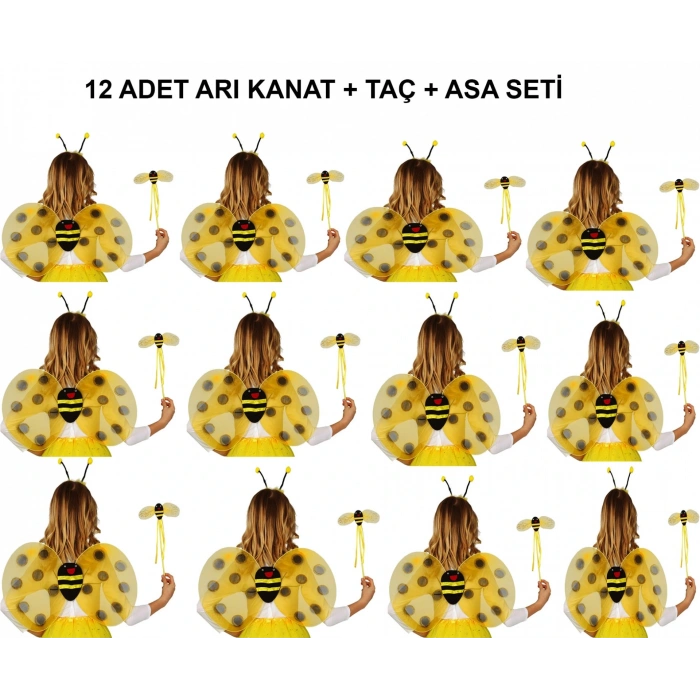 Okul Gösterileri İçin 12'li Arı Kanadı Seti - Etkinlik Kanatları