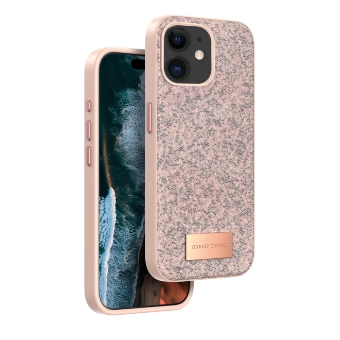 Onegif Apple İphone 11 Bright Simli Kapak - Pembe