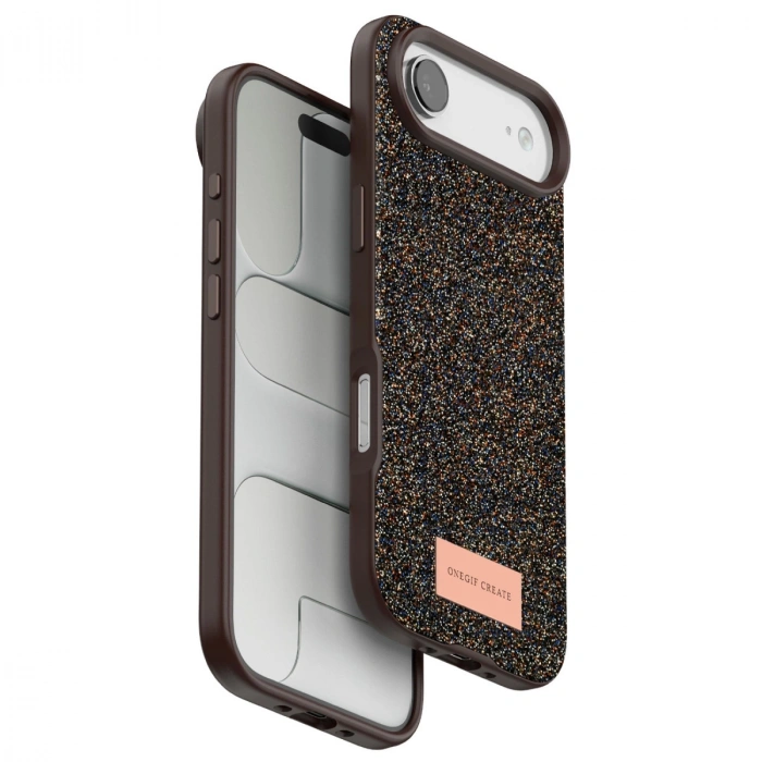 Onegif Apple İphone 17 Air Bright Simli Kapak - Gold