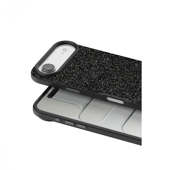 Onegif Apple İphone 17 Air Bright Simli Kapak - Siyah