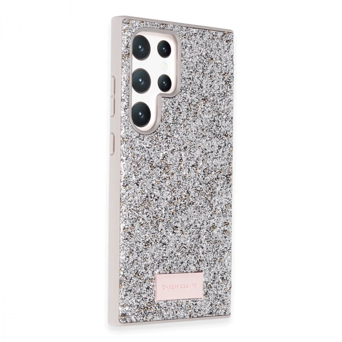 Onegif Samsung Galaxy S24 Ultra Bright Simli Kapak - Gümüş