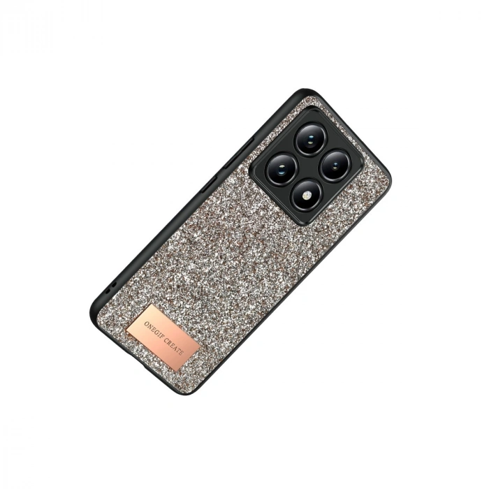 Onegif Xiaomi Mi 14t Pro Bright Simli Kapak - Gold