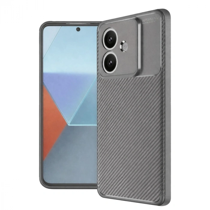 Oppo A3 Kılıf Auto Focus Karbon Kapak - Gri