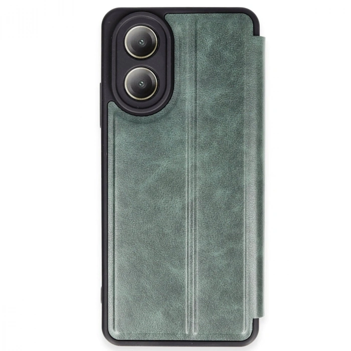 Oppo A38 Kılıf Flip Cover - Koyu Yeşil