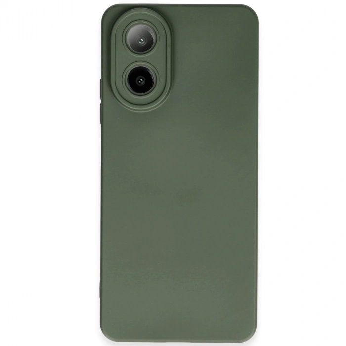 Oppo A38 Kılıf Nano İçi Kadife Silikon - Koyu Yeşil