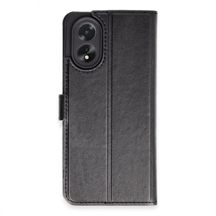 Oppo A38 Kılıf Trend S Plus Kapaklı Kılıf - Siyah