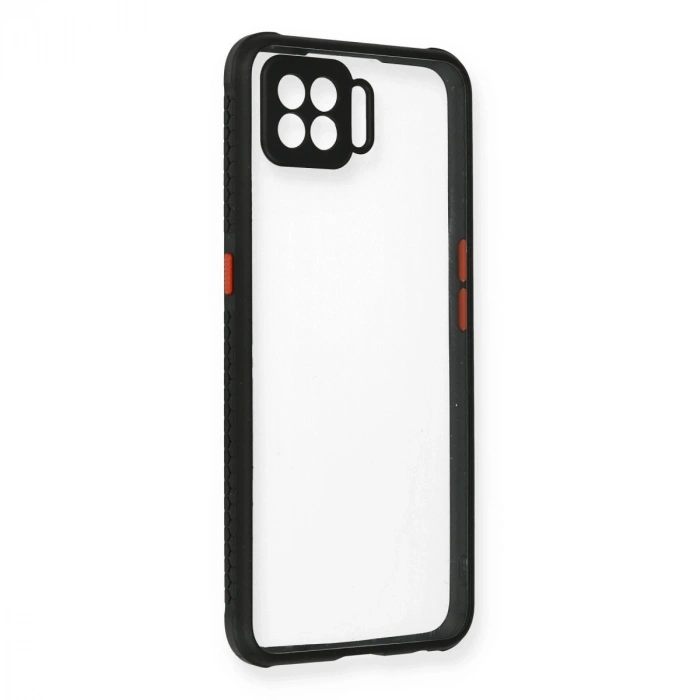 Oppo A73 Kılıf Miami Şeffaf Silikon - Siyah
