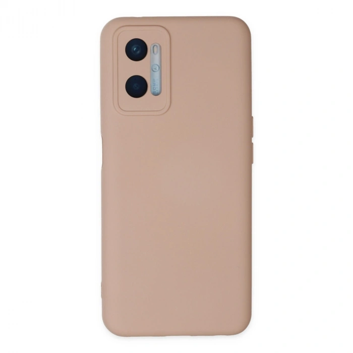 Oppo A96 Kılıf Nano İçi Kadife Silikon - Pudra