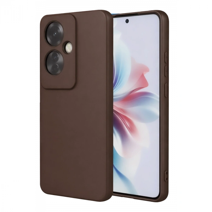 Oppo Reno 11f Kılıf First Silikon - Kahverengi