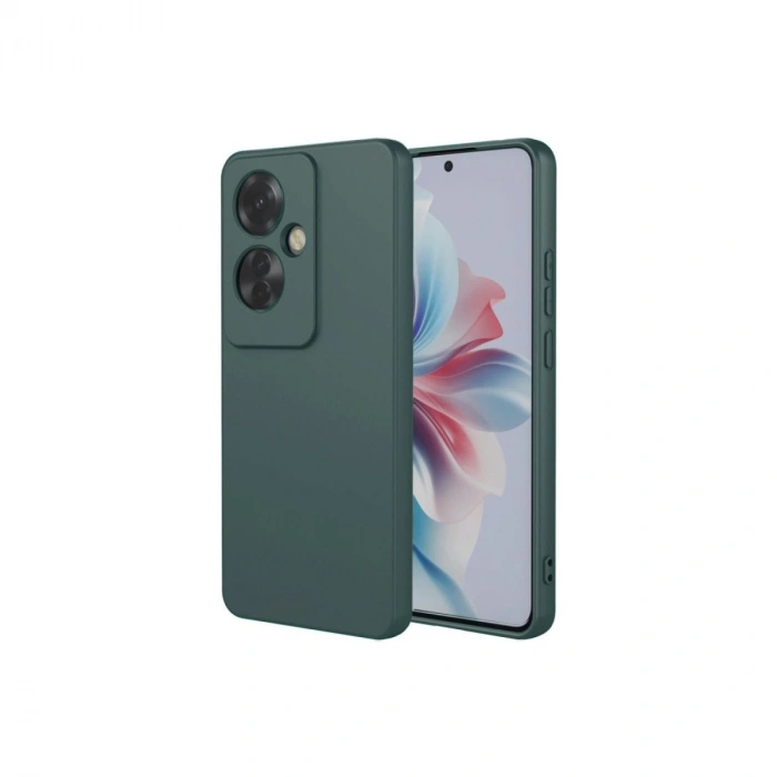 Oppo Reno 11f Kılıf First Silikon - Koyu Yeşil