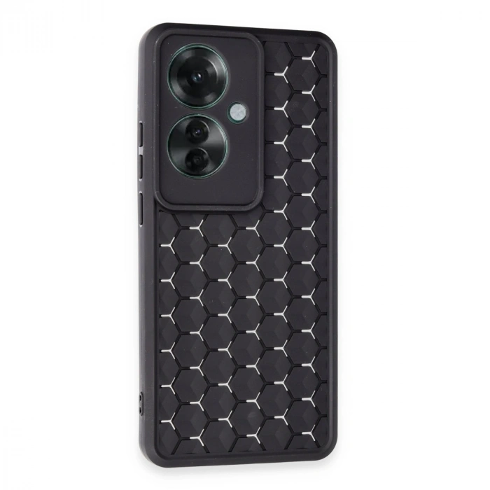 Oppo Reno 11f Kılıf Petek Silikon Kapak - Siyah
